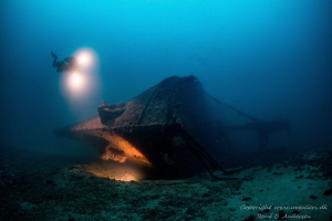 Brioni wreck laying on 60 meter depth near the island Vis... by Rene B. Andersen 